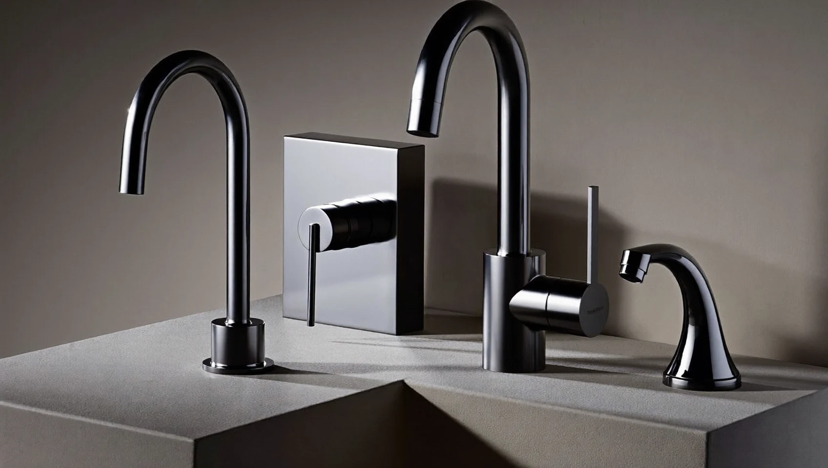 Illustrazione generata di un bagno moderno con sanitari e rubinetteria